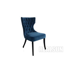 Un buen precio. El comedor de madera sólido de los muebles del marco de la tela de Bule del terciopelo preside la alta parte posterior del botón en línea