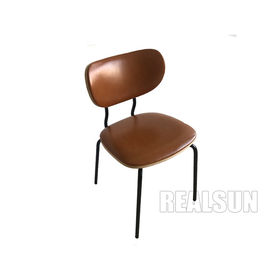 Un buen precio. Madera de cuero de la tela de la PU detrás que cena la pierna negra del metal de las sillas con base metálica para el restaurante en línea