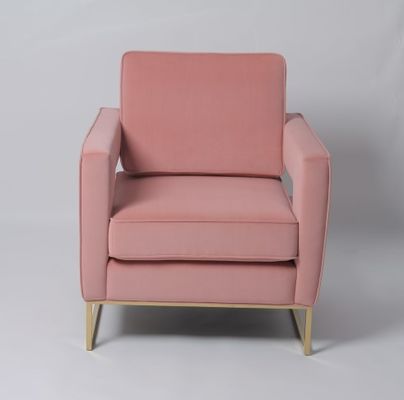 Un buen precio. El ocio rosado de la sala de estar del terciopelo arma las piernas de Sofa Chair With Stainless Steel en línea