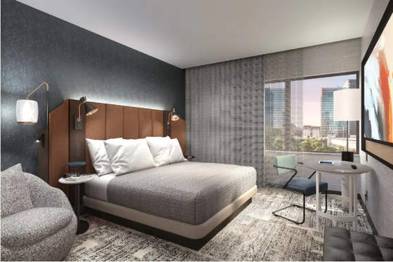 Un buen precio. los muebles modernos de cinco estrellas del dormitorio del hotel de lujo fijan la madera sólida en línea