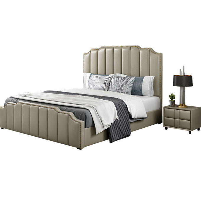 Muebles helados 1.8x2.0 M Leather Bed del dormitorio del hotel de lujo 0