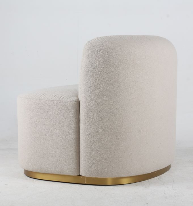 Estilo moderno de la tela de la sala de estar de la ropa rizada del acento de la silla blanca del ocio 1