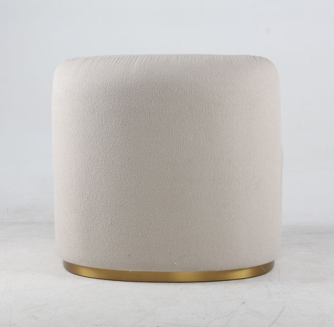 Estilo moderno de la tela de la sala de estar de la ropa rizada del acento de la silla blanca del ocio 0