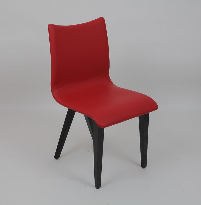Metal de cena de cuero de la silla del restaurante nórdico de la tapicería de Lxury rojo 2
