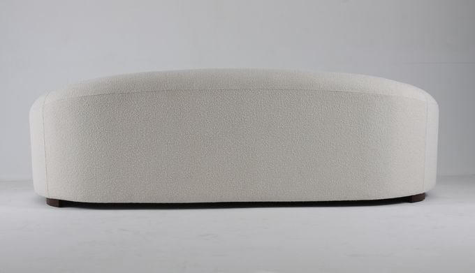 Sala de estar blanca de lujo y moderna Sofa With Wooden Legs de la ropa rizada 1