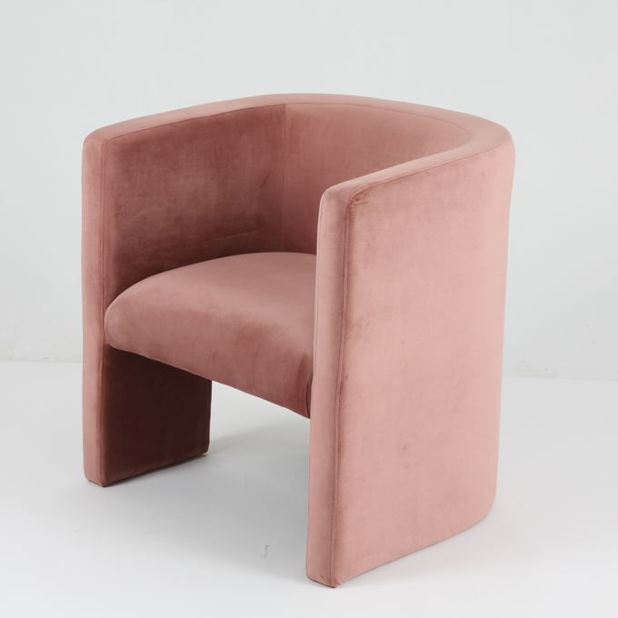 Diseño moderno tapizado silla rosada de lujo de la sala de estar del ocio del terciopelo 1