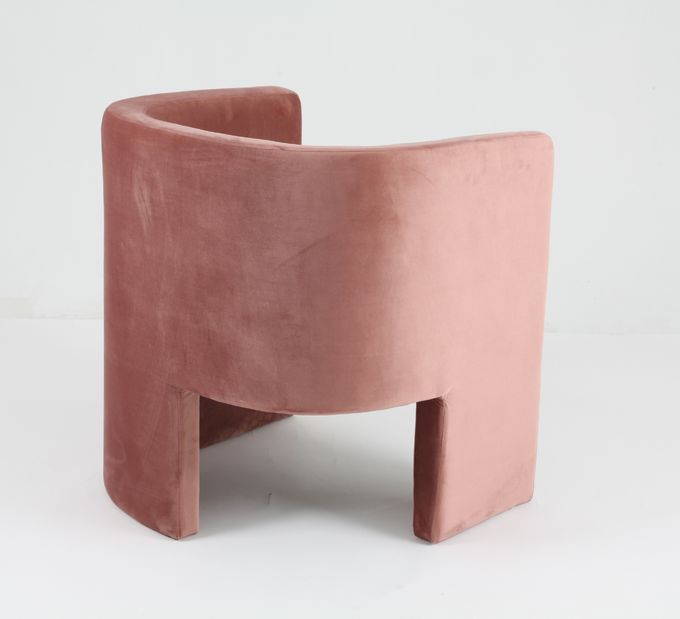 Diseño moderno tapizado silla rosada de lujo de la sala de estar del ocio del terciopelo 0