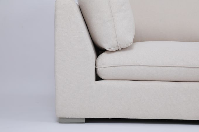 Base de madera sólida de Seater Sofa Soft White Down Filling de la nube 1 0