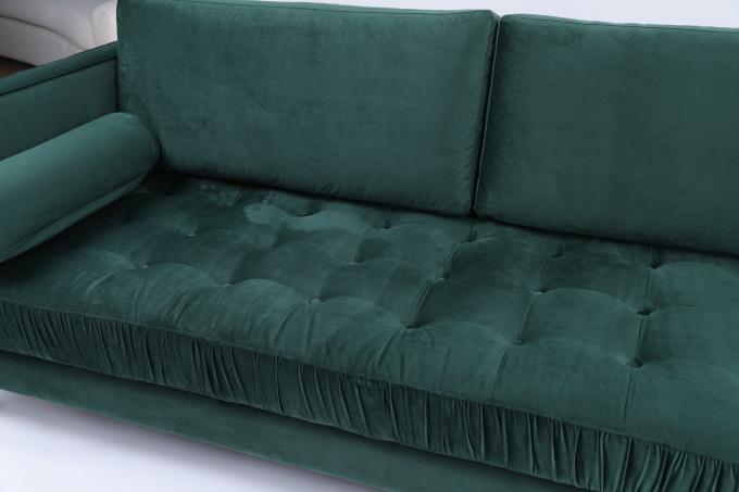 Modulares empenachados abotonan la oficina Sofa Living Room 3 Seater Sectionals del terciopelo 0