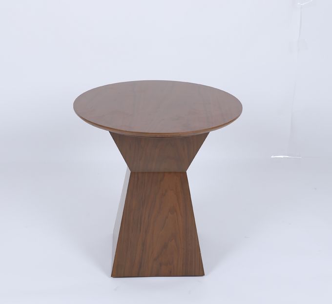 Mesa redonda de encargo moderna de lujo de madera sólida con la base ajustada cinchada del centro 1