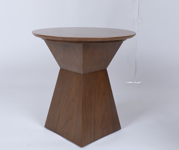 Mesa redonda de encargo moderna de lujo de madera sólida con la base ajustada cinchada del centro 0