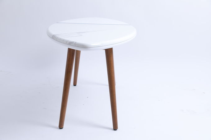 Ronda del café del Mdf de la sala de estar de Tisch Center Tea Bedside Table de los muebles pequeña con las piernas de madera 1