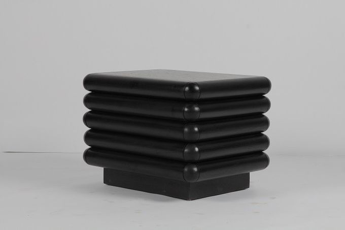 Mesita de noche negra para el dormitorio Nightstand con el cajón 2