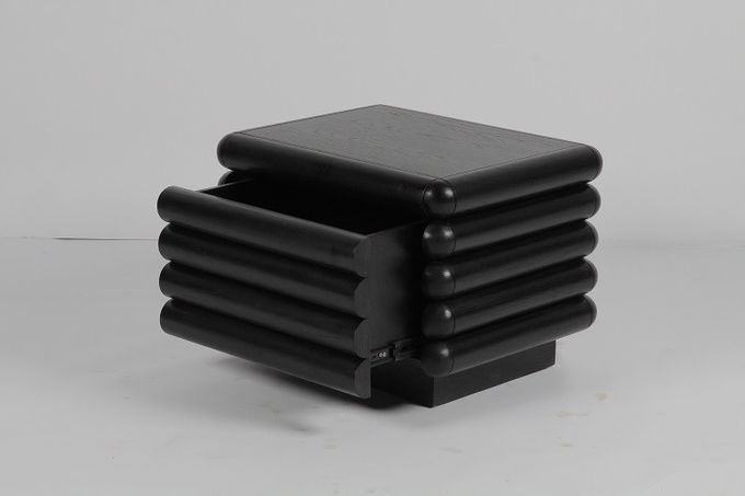 Mesita de noche negra para el dormitorio Nightstand con el cajón 1