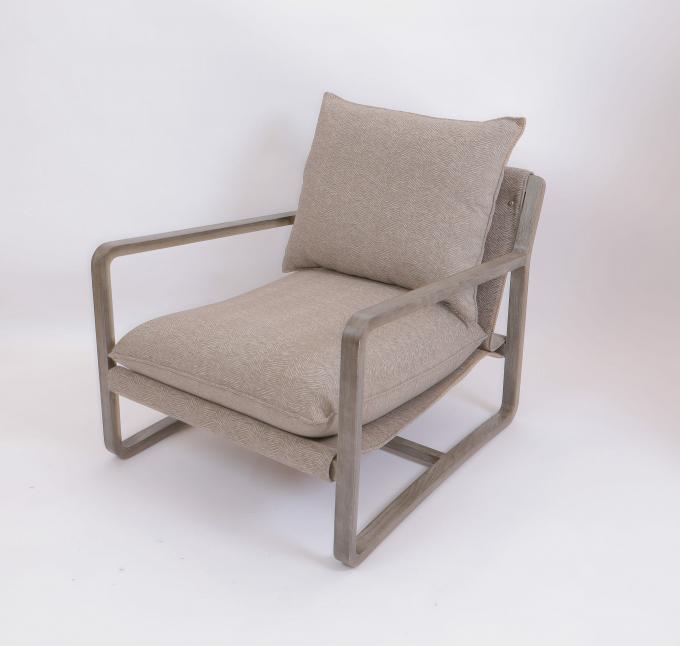 Base de acero inoxidable de roble del dormitorio del hotel del sillón sólido de madera 1