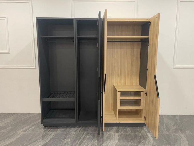 Guardarropa de madera moderno modificado para requisitos particulares del tamaño para el soporte del cuarto de invitados solamente 0