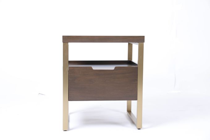 Acero inoxidable de madera sólido de la noche de la mesita de noche de encargo del soporte 1