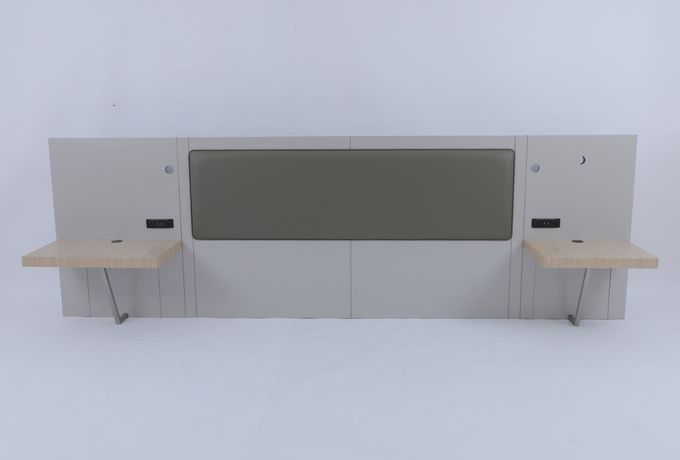 Muebles de dormitorio de hotel Cabecera con mesas de noche en el proyecto hotelero Hilton Garden 1