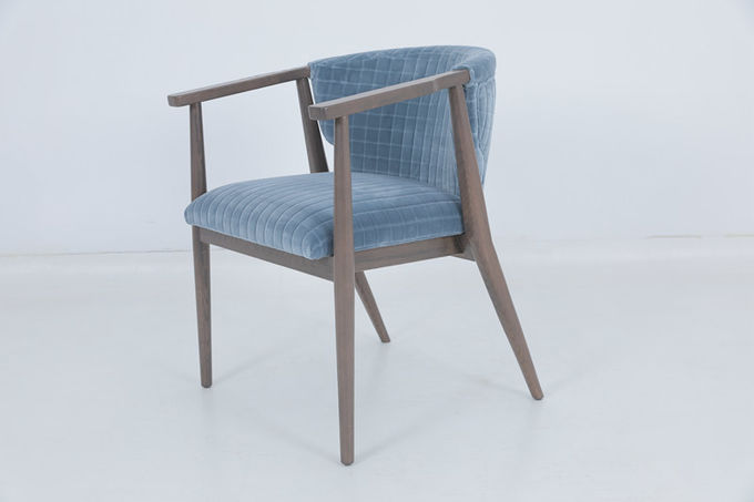 Sillones de comedor de hospitalidad de época silla de brazos azul de roble 4