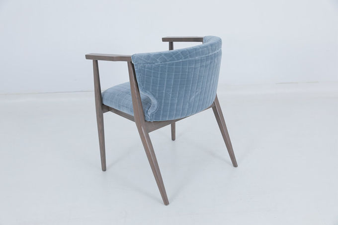 Sillones de comedor de hospitalidad de época silla de brazos azul de roble 3