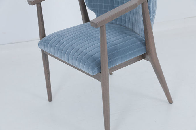Sillones de comedor de hospitalidad de época silla de brazos azul de roble 2