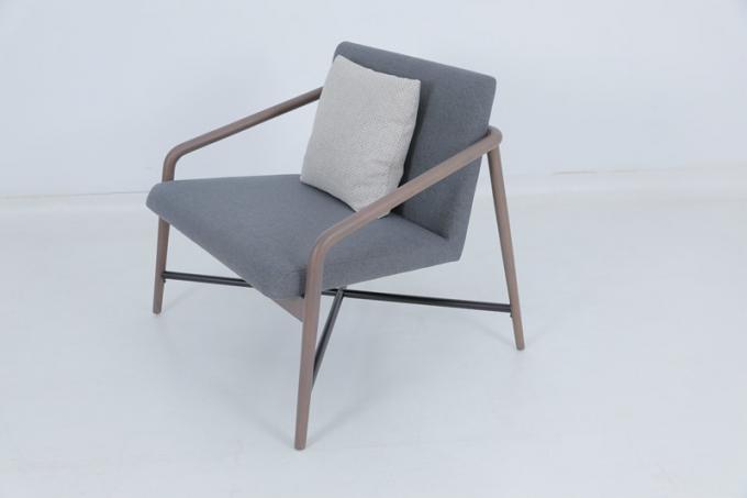 Sillones de comedor de hospitalidad de época Tapicería de madera Sillón de brazo gris 3