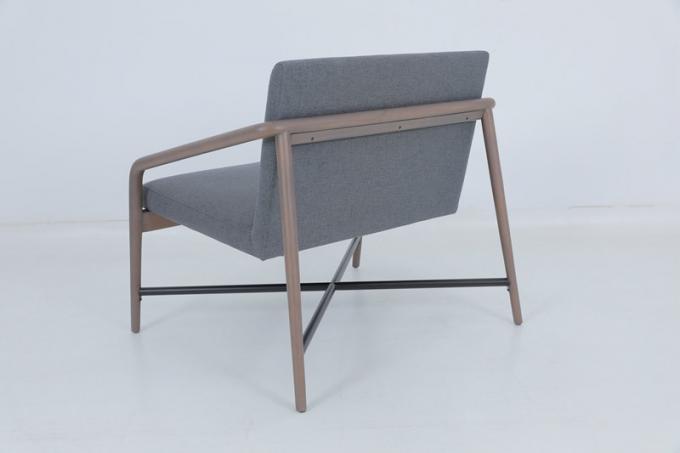 Sillones de comedor de hospitalidad de época Tapicería de madera Sillón de brazo gris 2