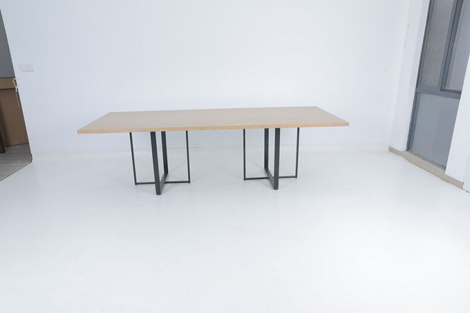 Escritorio de madera de encargo del dormitorio moderno con la consola del metal 3