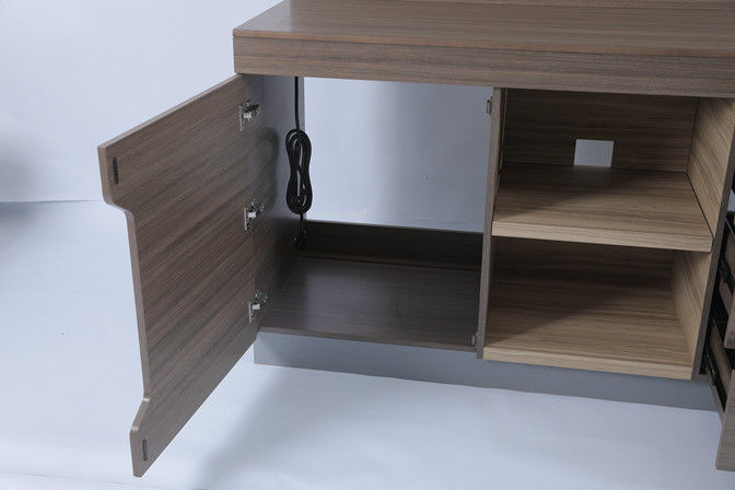 Cuarto de dormir moderno personalizado panel de televisión lineal expansivo y gabinete de escritorio para el hotel Hilton 4