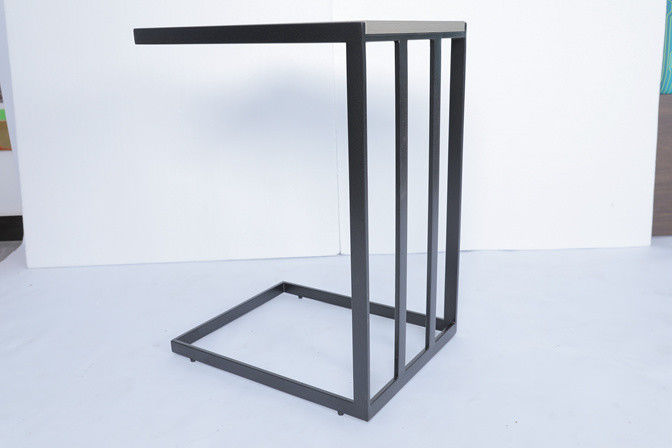 Madera sólida y metal sala de estar personalizada C mesa lateral en hotel de lujo y casa 2