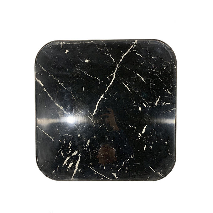 mesa de centro negra superior de mármol negra moderna del marco del hierro del nuevo diseño de lujo para los muebles caseros 0