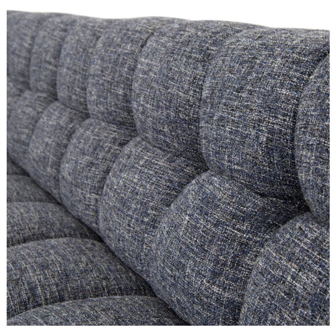 Grey Linen Fabric Living Room de acolchonamiento doblado Sofa Walnut Legs And Delicately 0