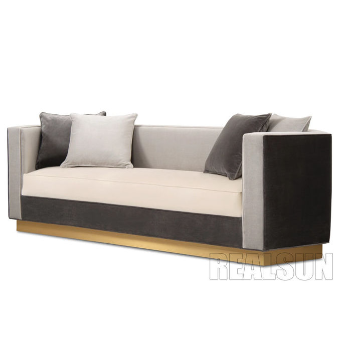 Sala de estar cómoda Sofa Mosaic Contrast Color Leather con el amortiguador suave de la esponja de la felpilla 0
