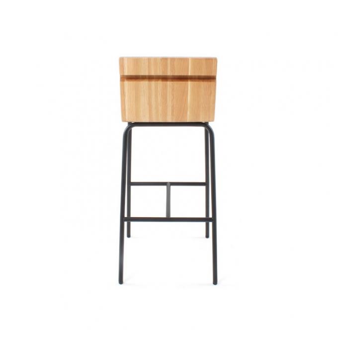 Manche el marco metálico moderno de la parte posterior de madera sólida de los taburetes de bar de la altura contraria baja de acero 0