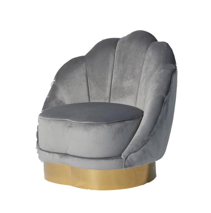 Concha de peregrino americana Shell Shaped Living Room Sofa de la tela del terciopelo 0