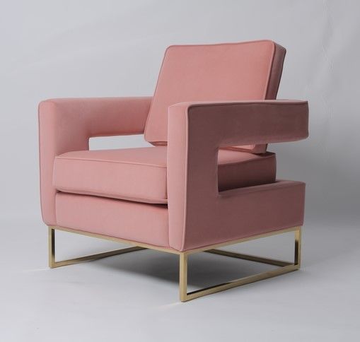 El ocio rosado de la sala de estar del terciopelo arma las piernas de Sofa Chair With Stainless Steel 1