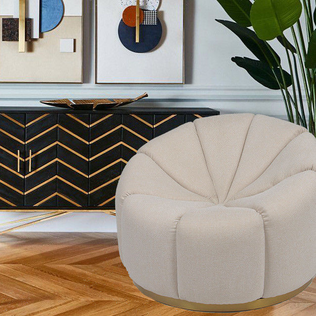 Ocio Sofa With Metal Base de la calabaza del terciopelo de los muebles de la sala de estar solo 4