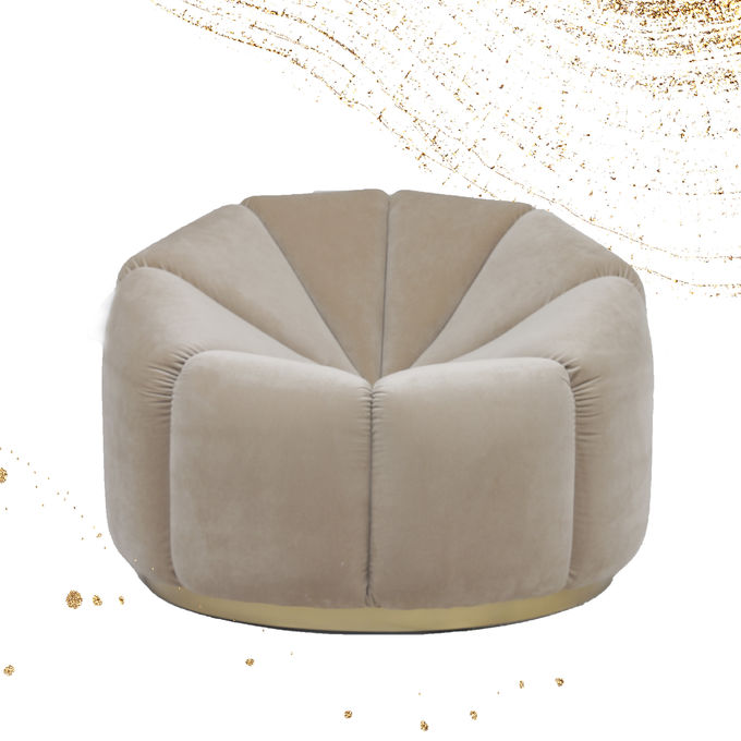 Ocio Sofa With Metal Base de la calabaza del terciopelo de los muebles de la sala de estar solo 1
