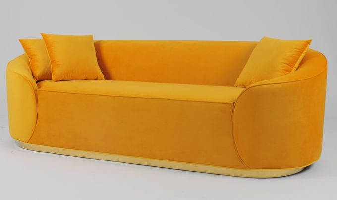 Terciopelo Sofa With Metal Base de la tela de la sala de estar 4