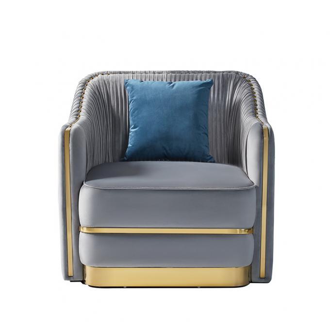 Sola base contemporánea de Sofa With Gold Stainless Steel de la sala de estar 1