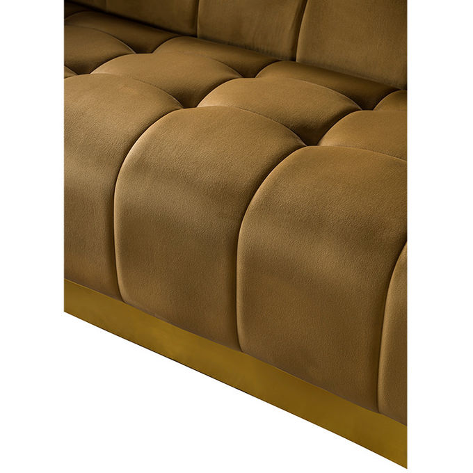Sofá cómodo de la sala de estar de la base del oro de W los 210cm 1