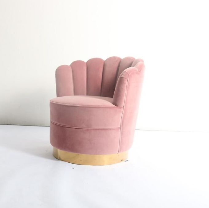 La flor moderna forma la base de Sofa With Gold SS de la tela del terciopelo de W76cm 4