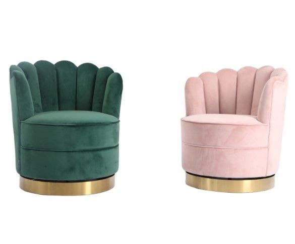 La flor moderna forma la base de Sofa With Gold SS de la tela del terciopelo de W76cm 1