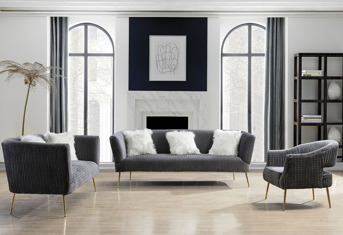 Sofá moderno de la sala de estar de la tela de los asientos H74cm de los muebles 2 1
