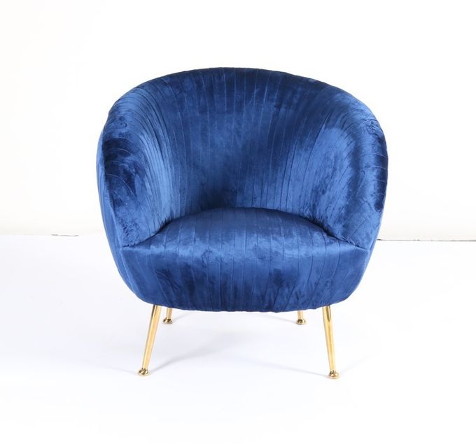 Altura azul marino moderna de la butaca los 75cm del acento del terciopelo 4