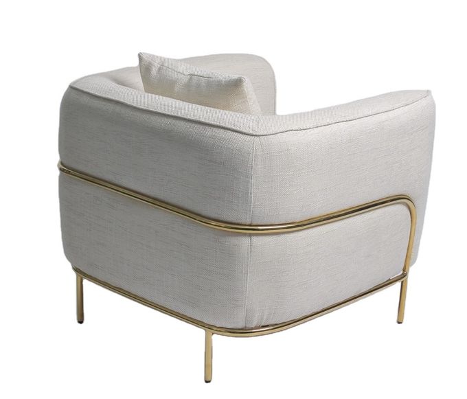 sillón tapizado los 89*85*90CM de la tela con acero inoxidable del oro 3