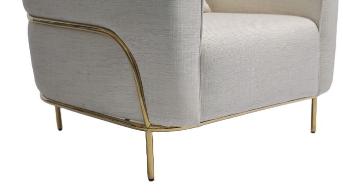 sillón tapizado los 89*85*90CM de la tela con acero inoxidable del oro 1