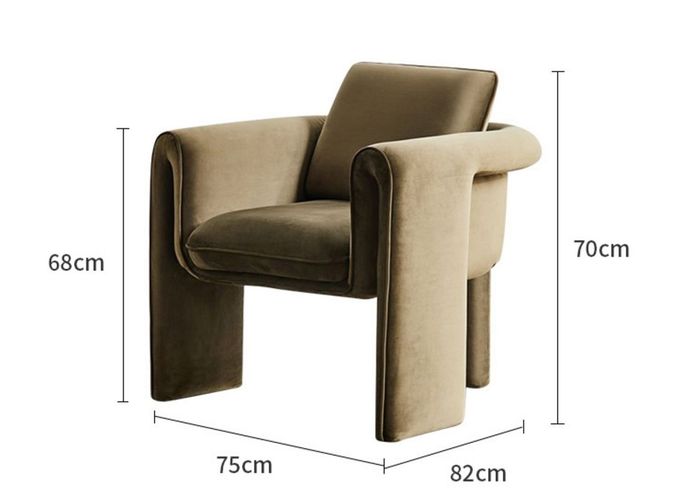Solo sofá los 75*82*70cm beige de la sala de estar de la butaca del terciopelo 5
