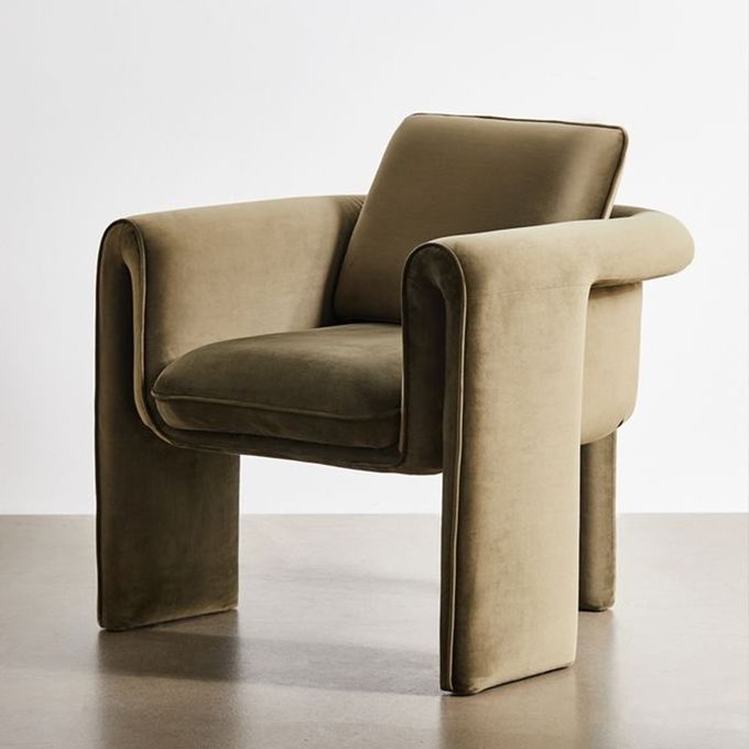 Solo sofá los 75*82*70cm beige de la sala de estar de la butaca del terciopelo 3