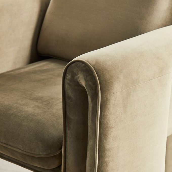 Solo sofá los 75*82*70cm beige de la sala de estar de la butaca del terciopelo 1